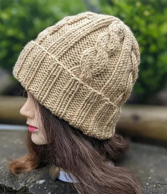 Bulky Cable Knit Hat for Beginners