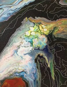 Poured acrylic painting representing "Another Galaxy"