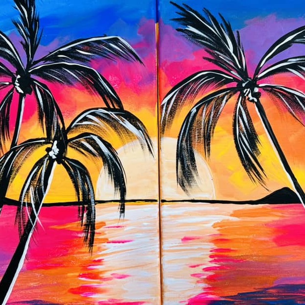 Island Sunset: A Paired Painting Adventure for Two! 