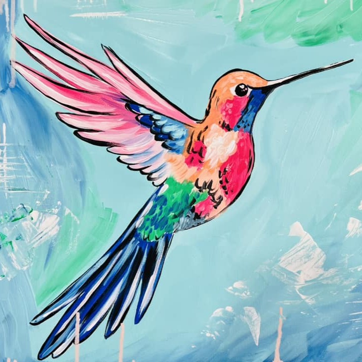 Hummingbird Haven Painting - Beginner