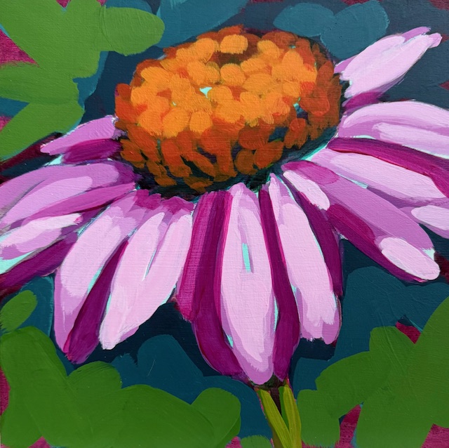 Fun Florals: Coneflower Acrylic Painting - Beginner