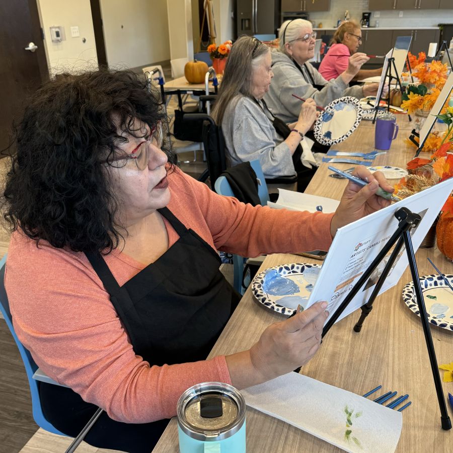 outreach community art class students painting