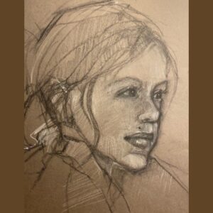 tri arts project instructor leigh anne lewis charcoal portrait drawing workshop artwork example
