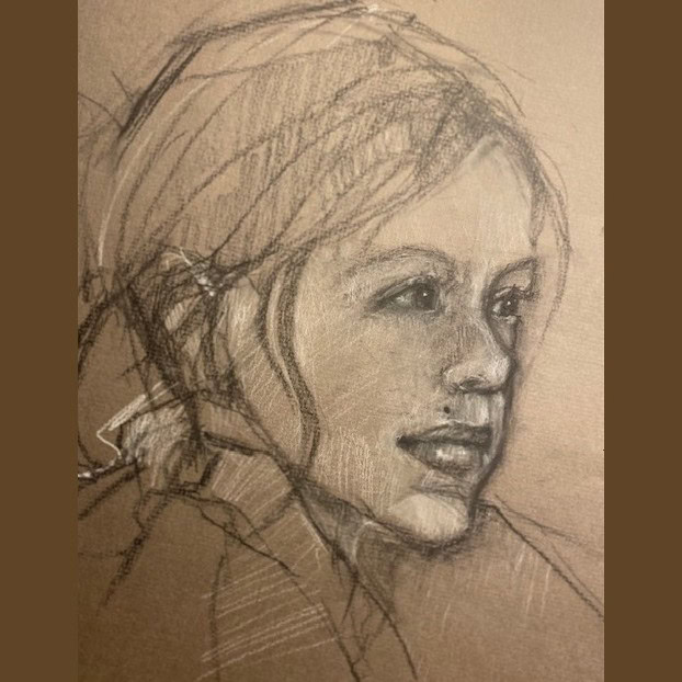 tri arts project instructor leigh anne lewis charcoal portrait drawing workshop artwork example