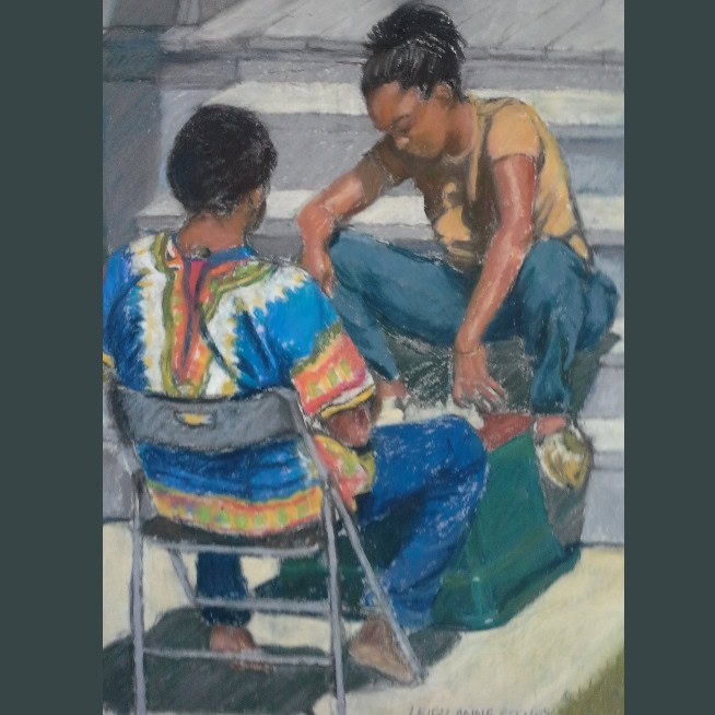 tri arts project instructor leigh anne lewis pastel figure workshop artwork example