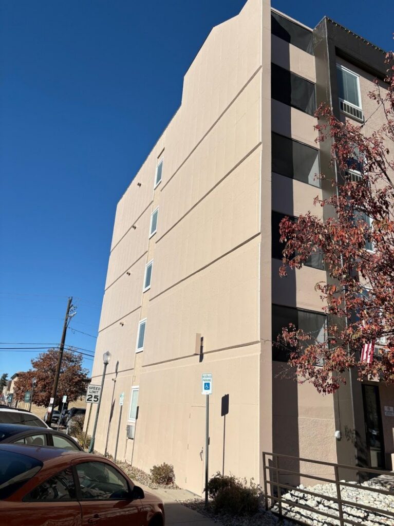 Photograph of exterior wall available to muralist in this call for entry