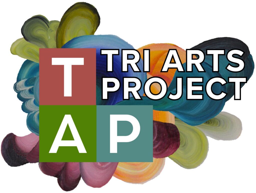 Tri Arts Project gala logo with swirls of color