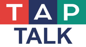 TAP Talk exhibition opening logo