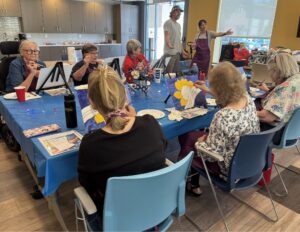 Outreach program class photos of people painting